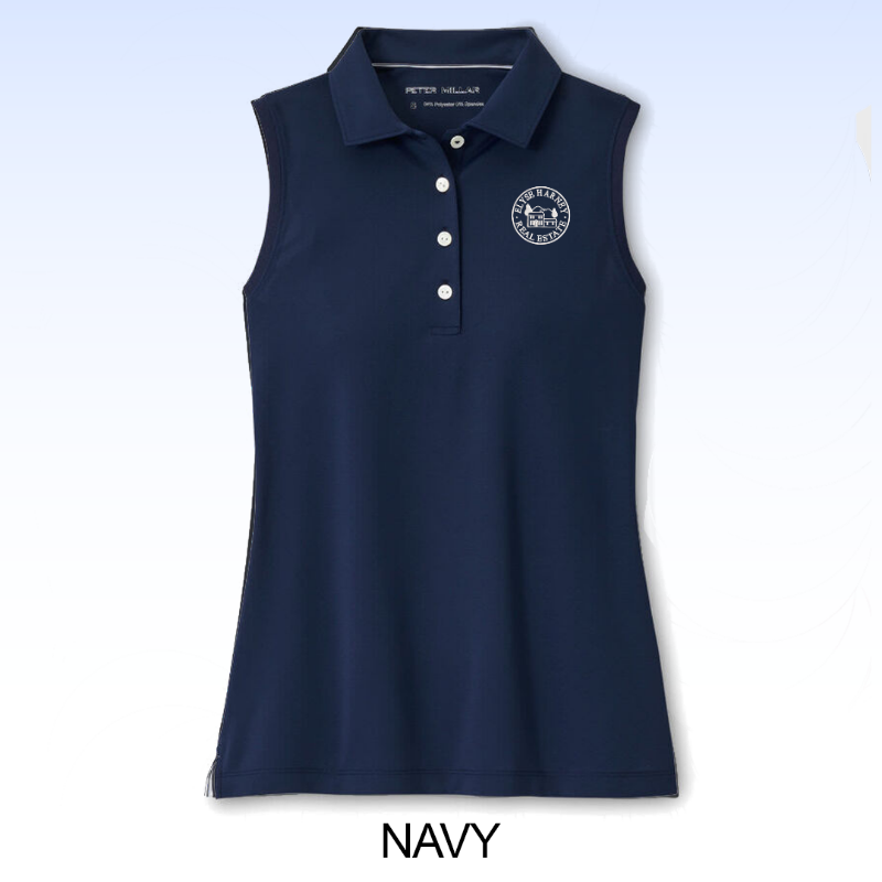 PETER MILLAR LADIES SPORT MESH SLEEVELESS BUTTON POLO